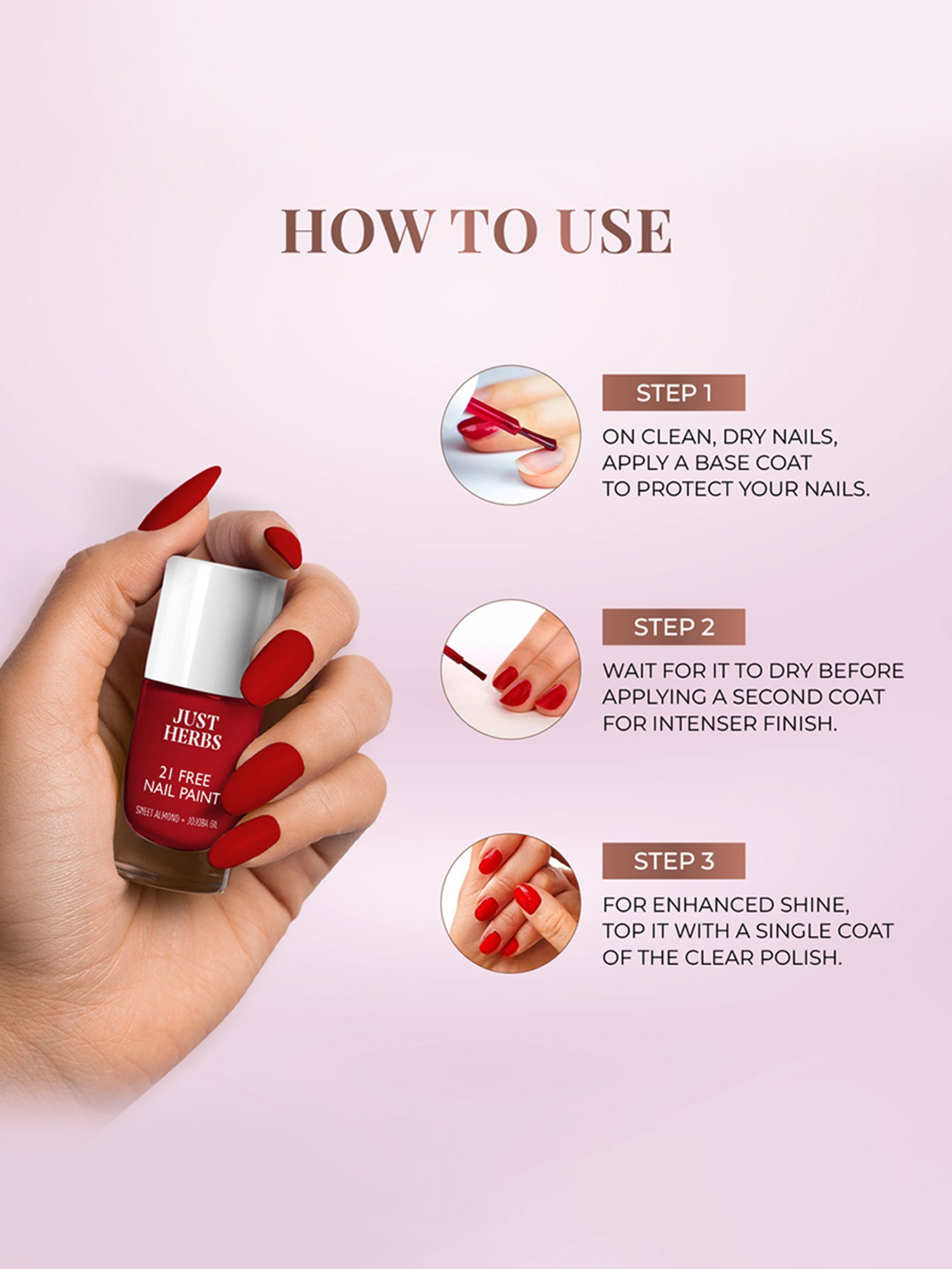 JUST HERBS 21 Free Nail Paint Sage Green - 6 ml