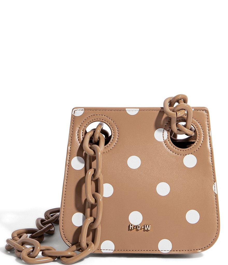 House of Want OG Polka Dot Vegan Leather Chain Link Strap Shoulder Bag