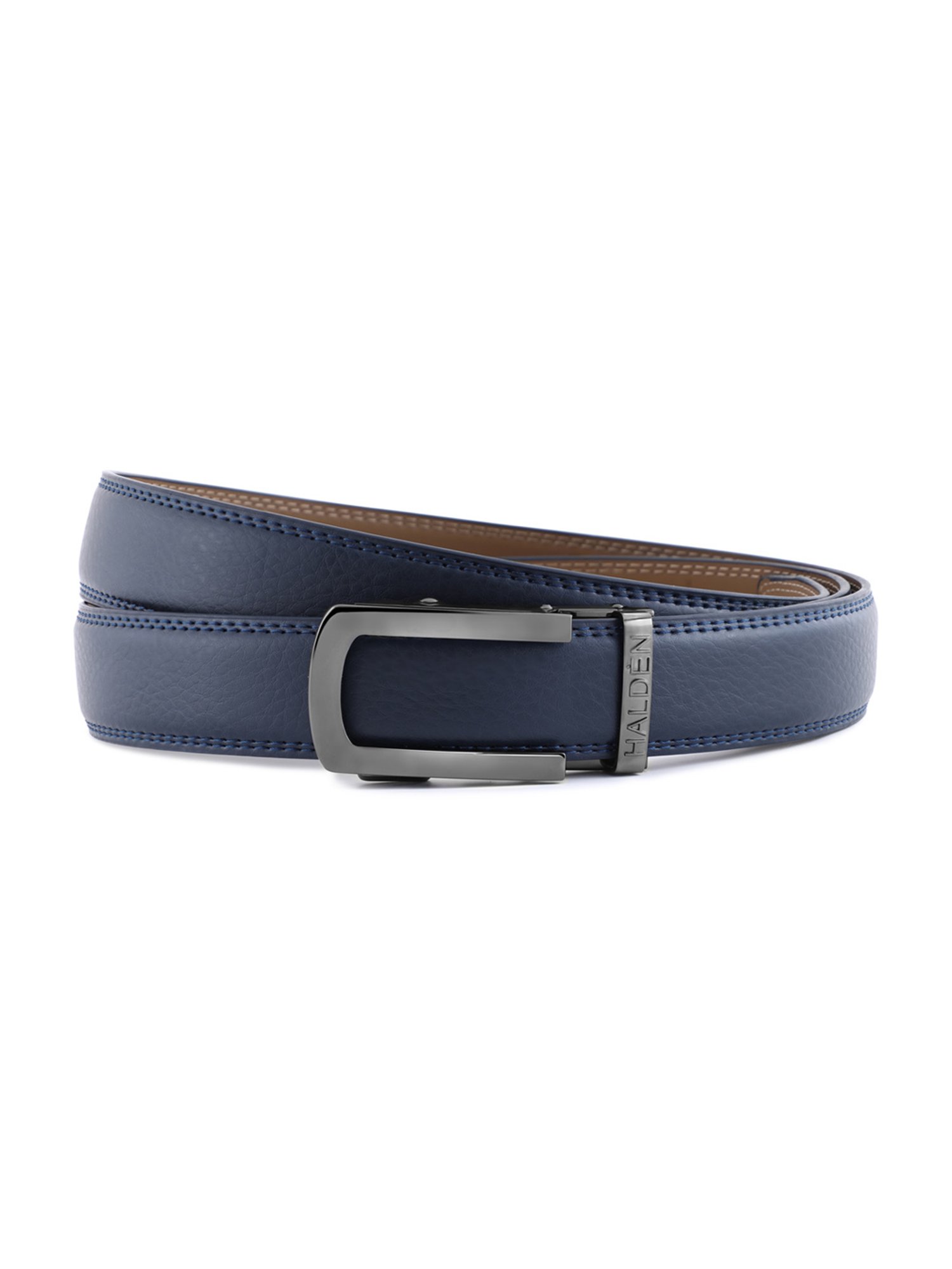 Halden Blue Falcon Formal Belt With Classic Black Glossy Buckle