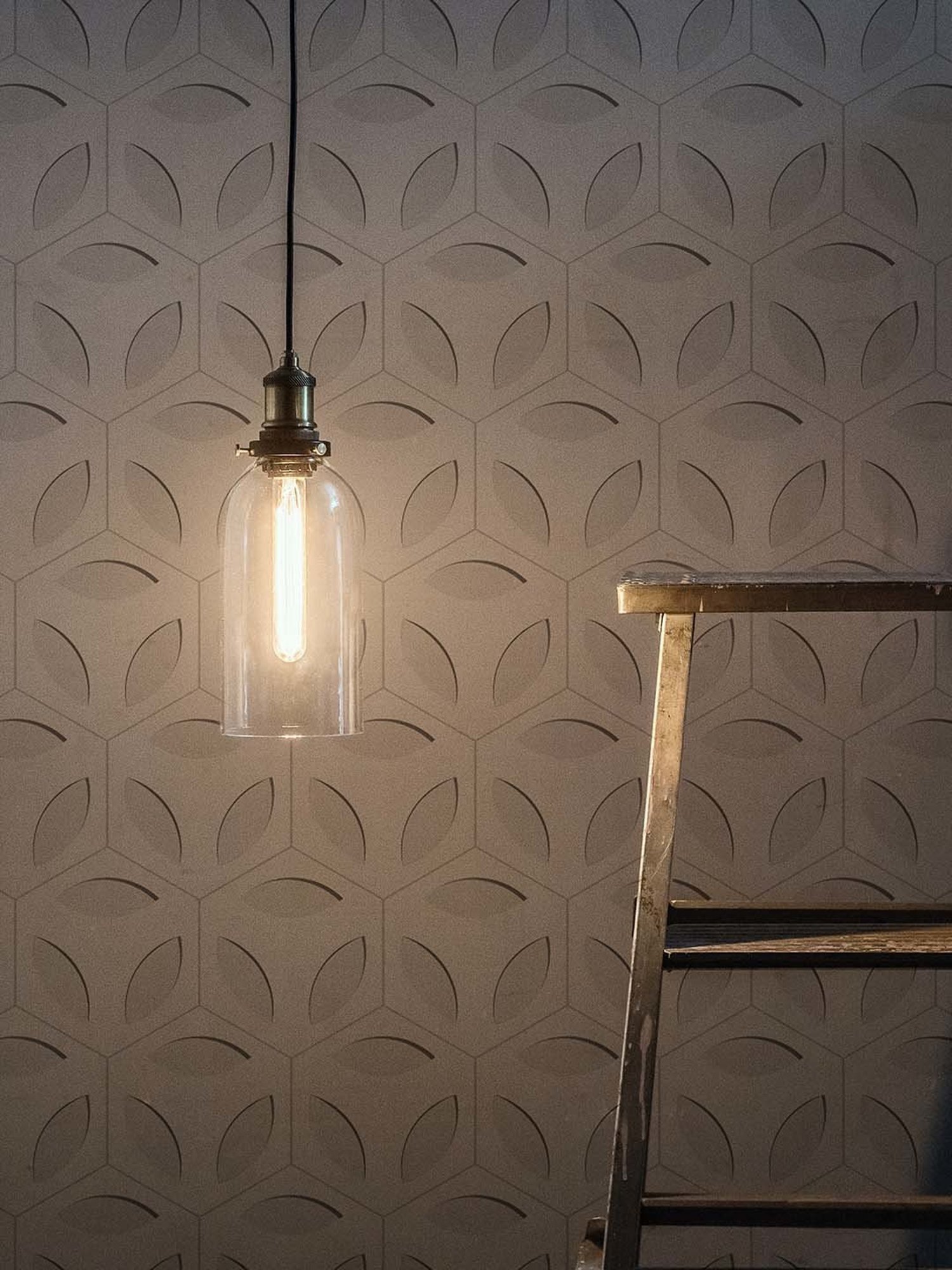 Fos Lighting 'Contemporary' Transparent Aluminium Hanging Light - Set of 1