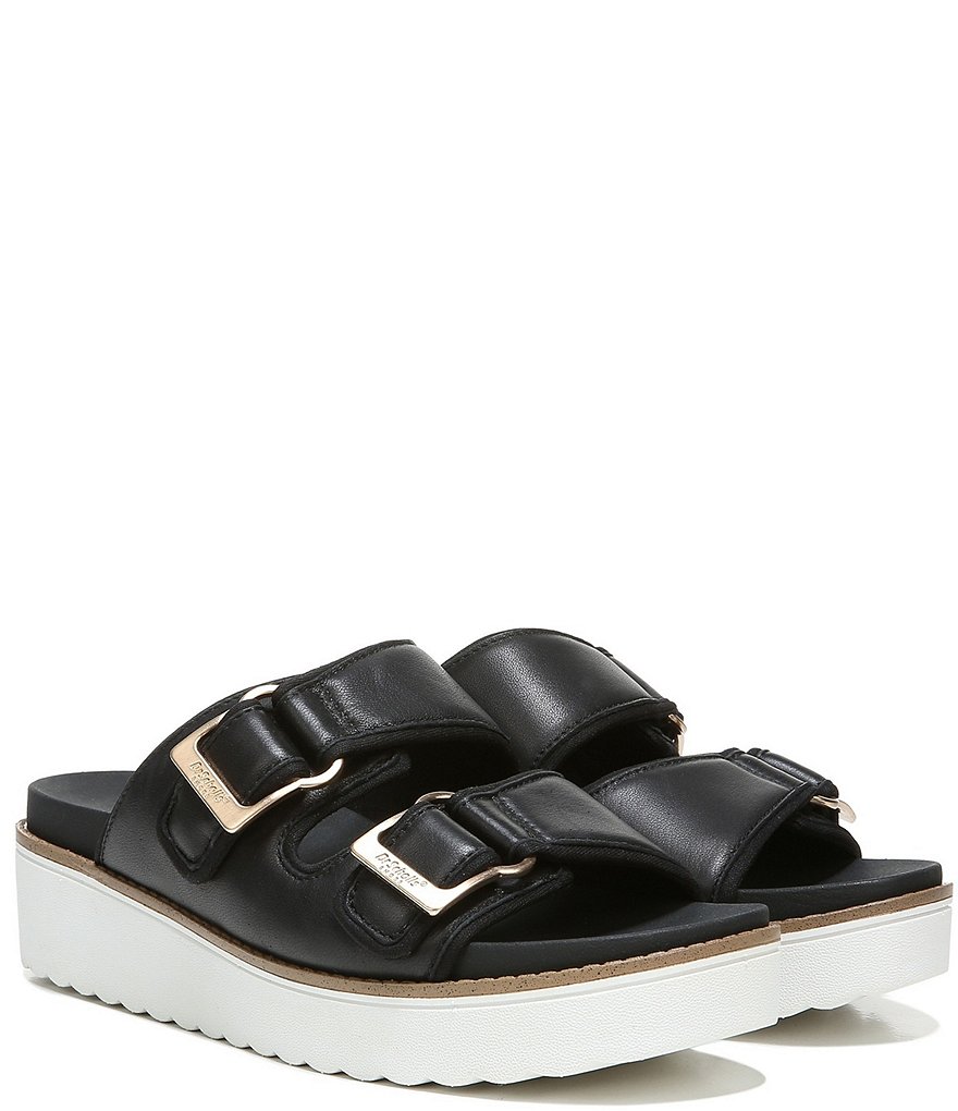 Original Collection by Dr. Scholl's Mega Leather Platform Slide Sandals