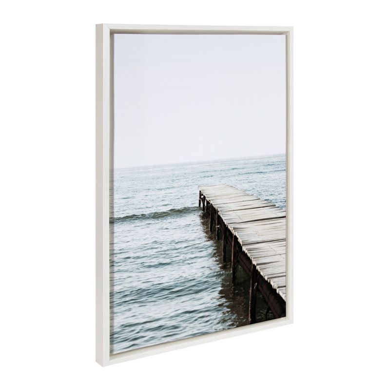 23" x 33" Sylvie White Lake Pier Framed Canvas by Amy Peterson White - DesignOvation