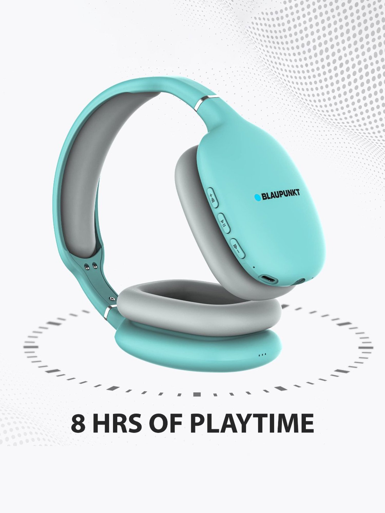 Blaupunkt BH31 Wireless Over Ear Headphones with Built in Mic & TurboVolt Fast Charging (Green)