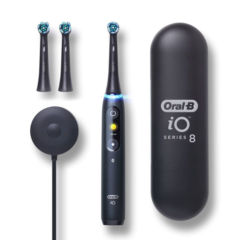 Oral-B iO Series 8 Electric Toothbrush with Replacement Brush Heads - Onyx Black - 3ct