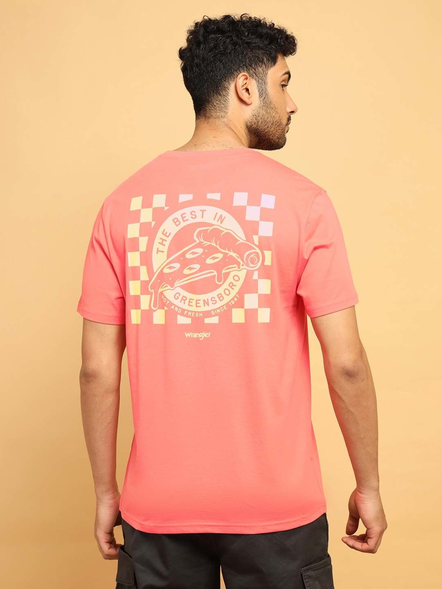 Wrangler Pink Relaxed Fit Graphic Print Cotton Crew T-Shirt
