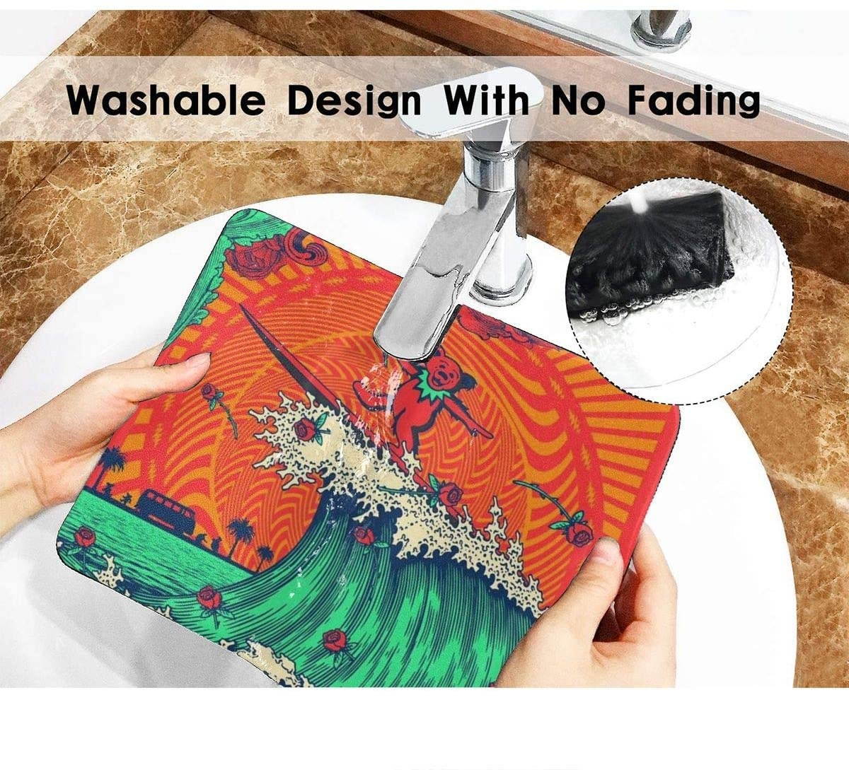 Grate-ful Dead Mouse Pad Dancing Bear Printed Mousepad Colorful Gaming Mouse Pads Non - Slip Rubber Base for Computer Game 7.1x8.7 in/18x22 cm