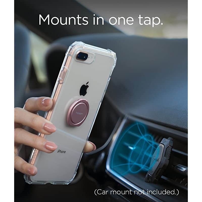 Style Ring 360 Cell Phone RingPhone GripStandHolder for All Phones and Tablets Compatible with Magnetic Car Mount Rose Gold