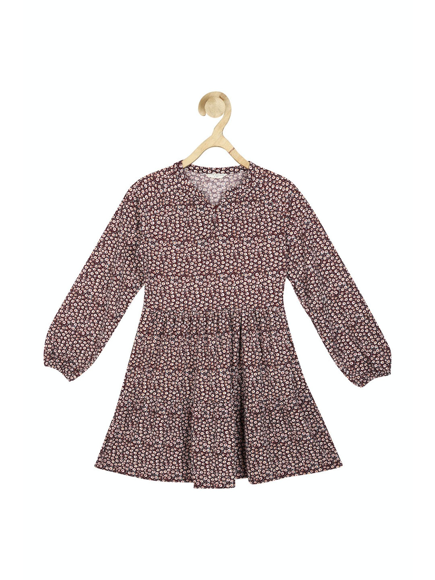 Peter England Kids Multicolor Floral Print Full Sleeves Dress