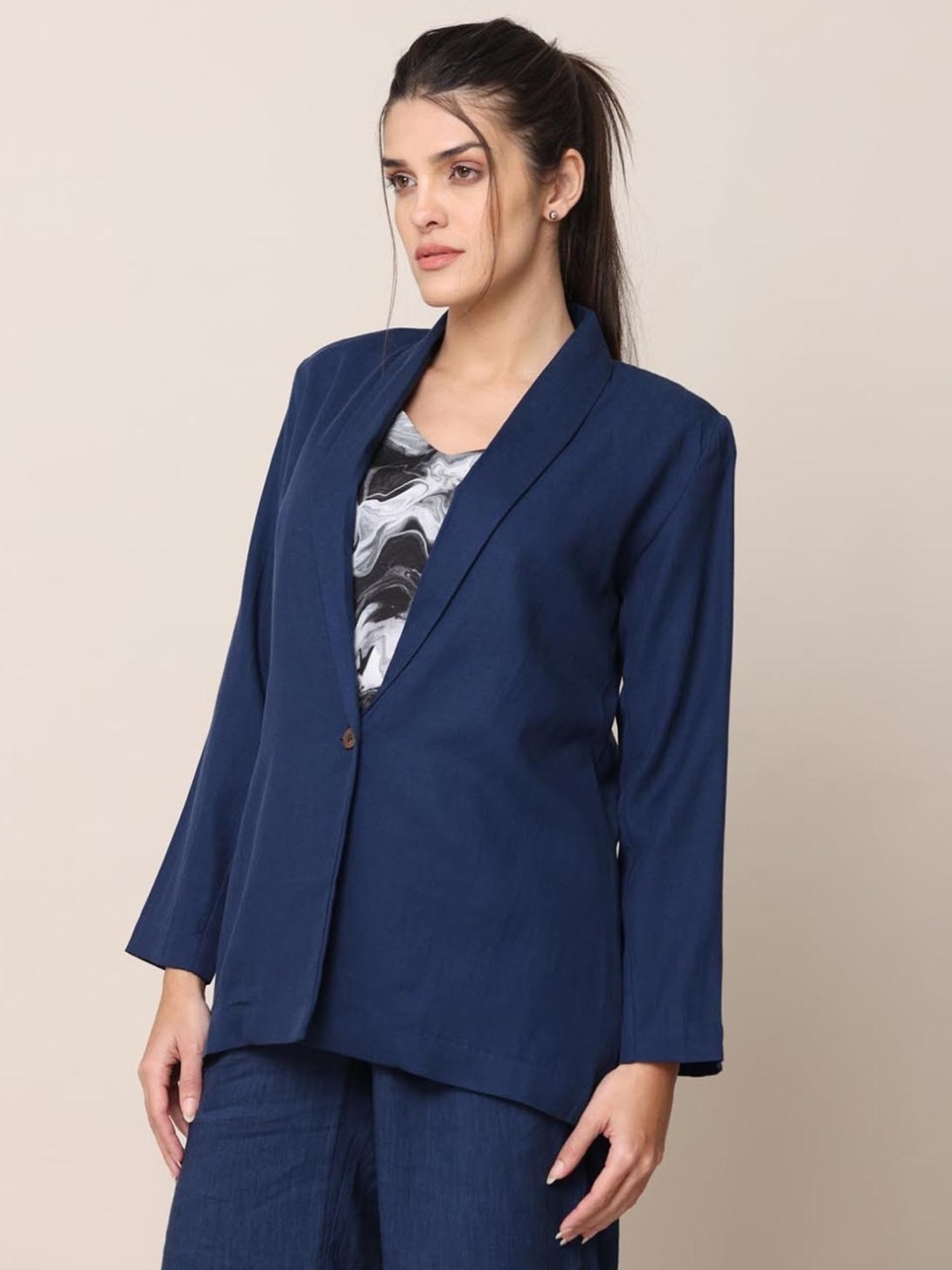Saltpetre Classic Tencel All Season Navy Blue Blazer