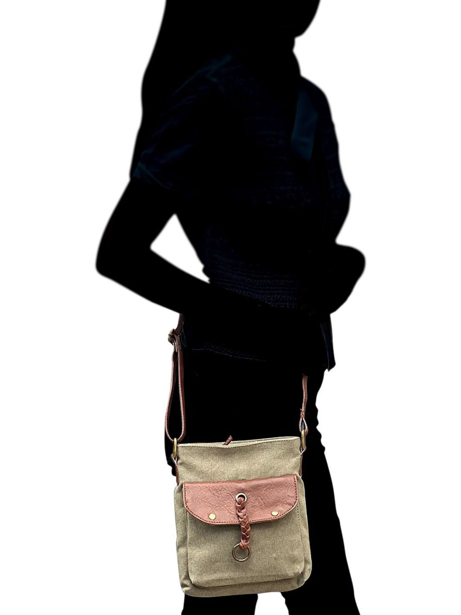 Mona B Brown Solid Small Sling Handbag