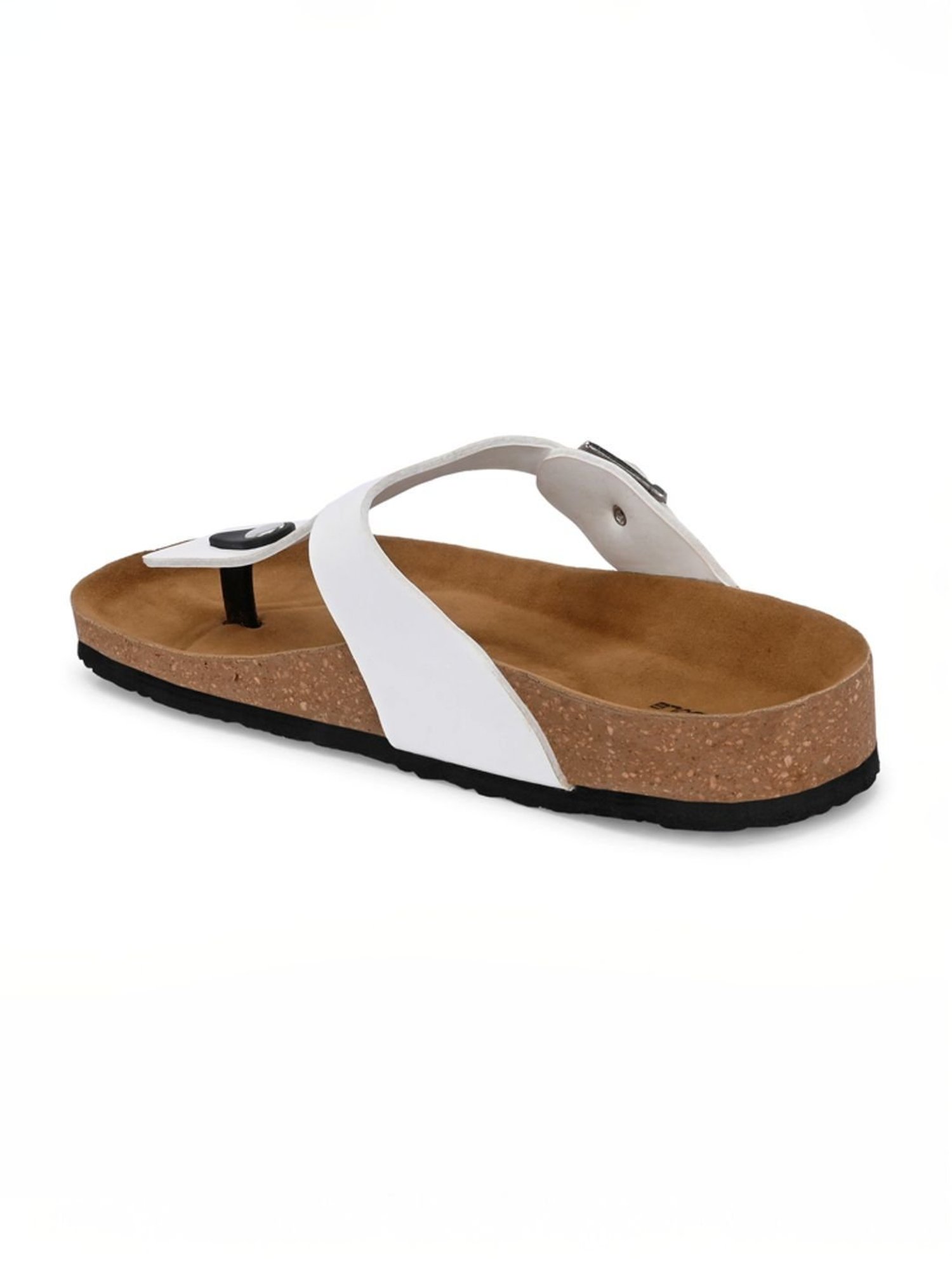 Hoversole Men's White Cork T-Strap Sandals