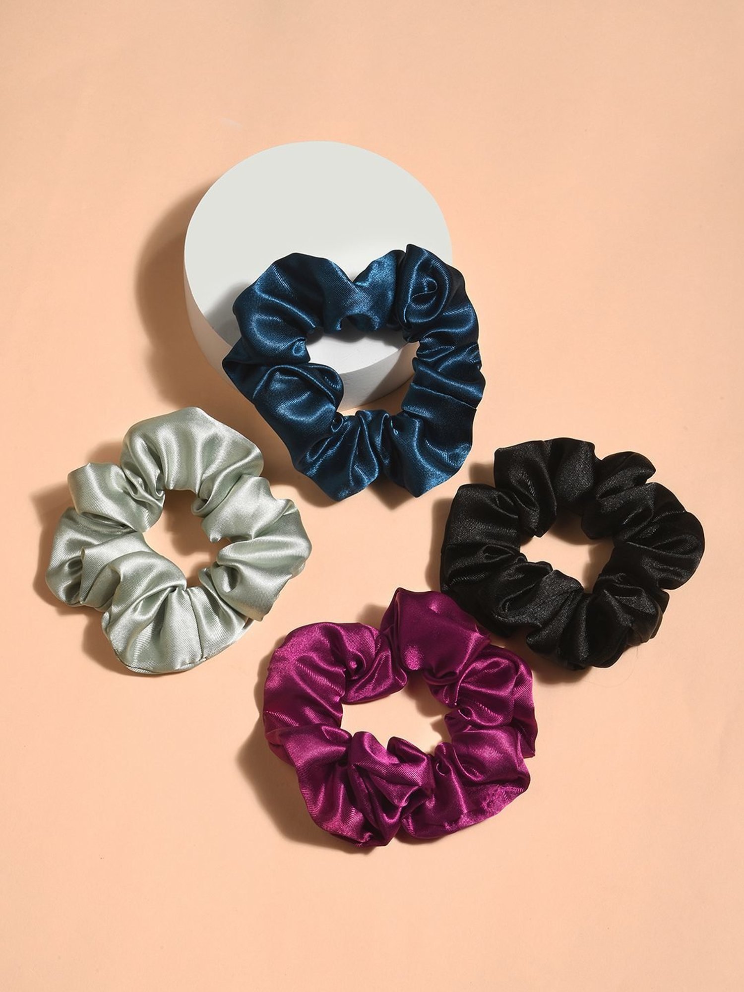 ToniQ Multicolor Ponytail Holder Scrunchie - Set of 4