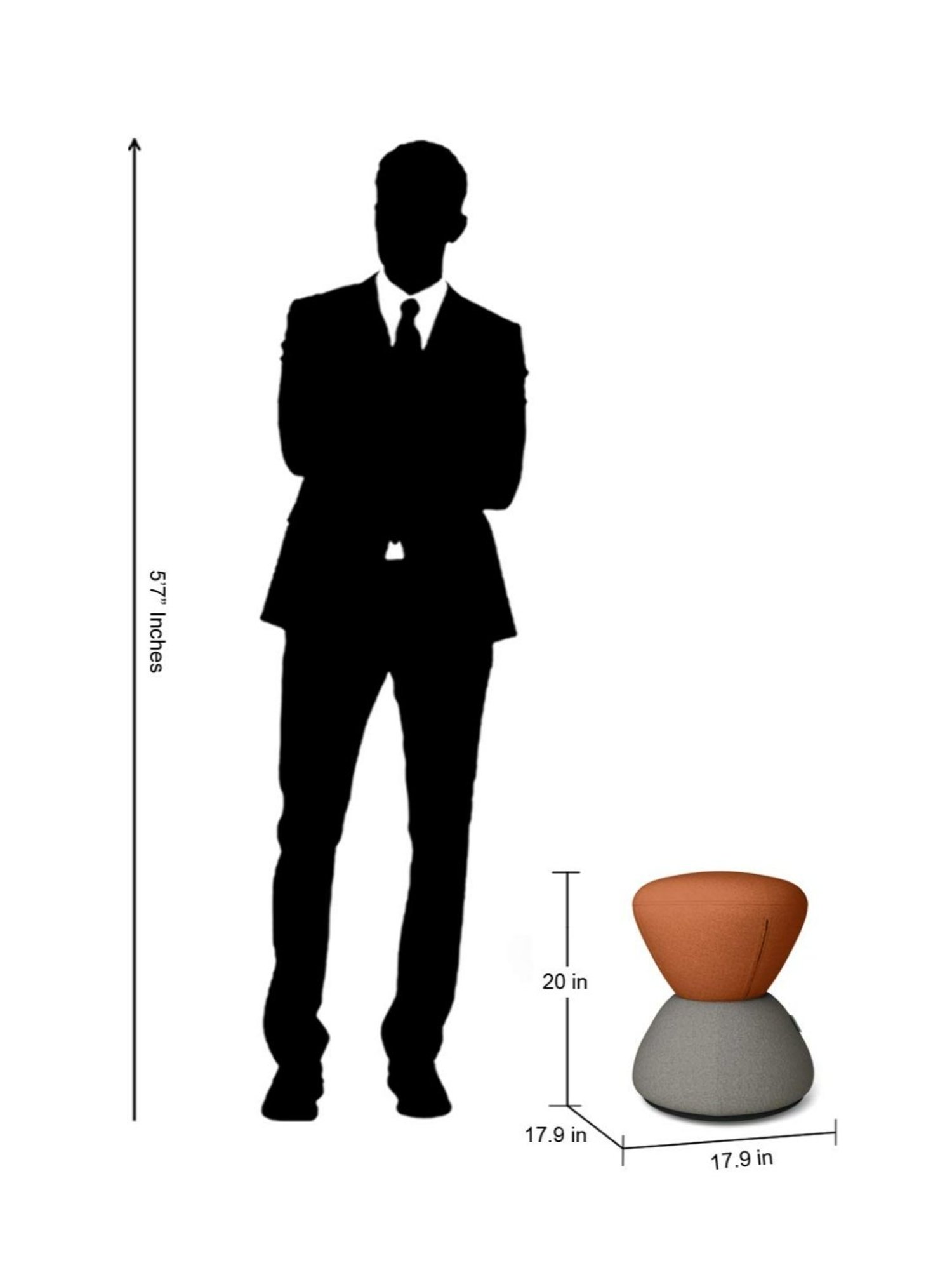 Godrej Interio Loop Flame Brown Plywood Pouf (1 Year Warranty)