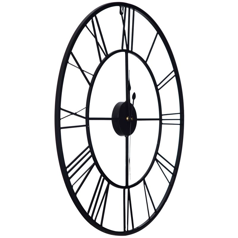 18"  Metal Outdoor / Indoor Atomic Clock with Thermometer - Weathered Black Finish - Acurite