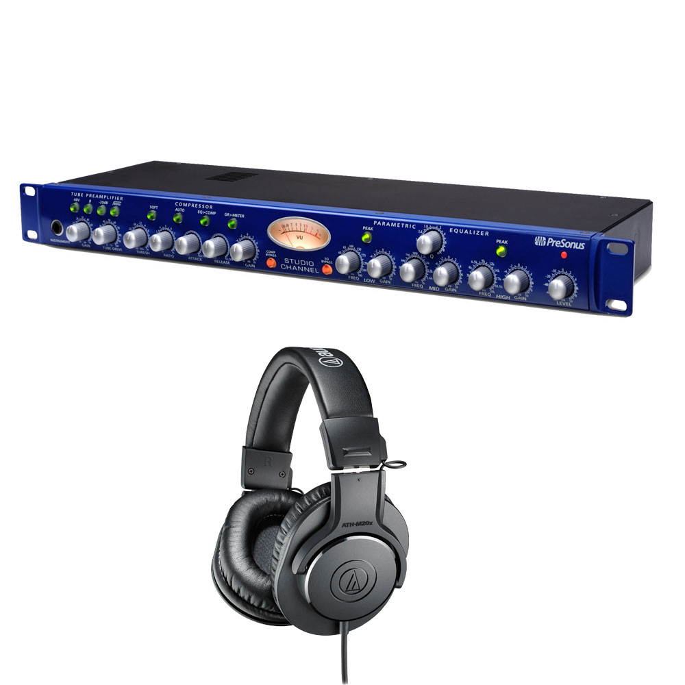 PreSonus Studio Channel Vacuum-Tube Channel Strip.With Audio Technica ATH-M20X.