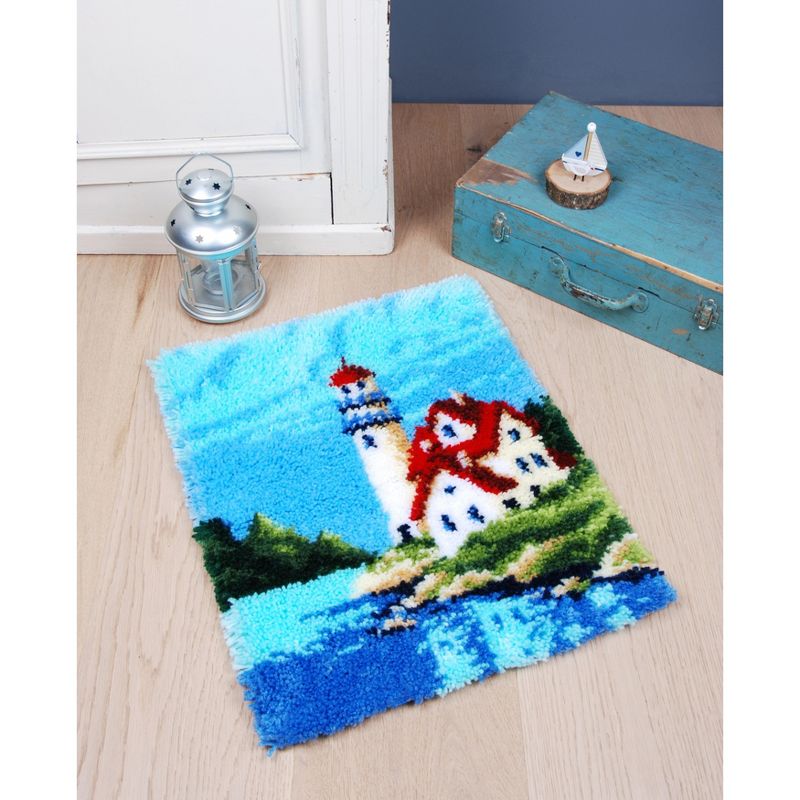Vervaco Latch Hook Rug Kit 17.2"X21.6"-Lighthouse