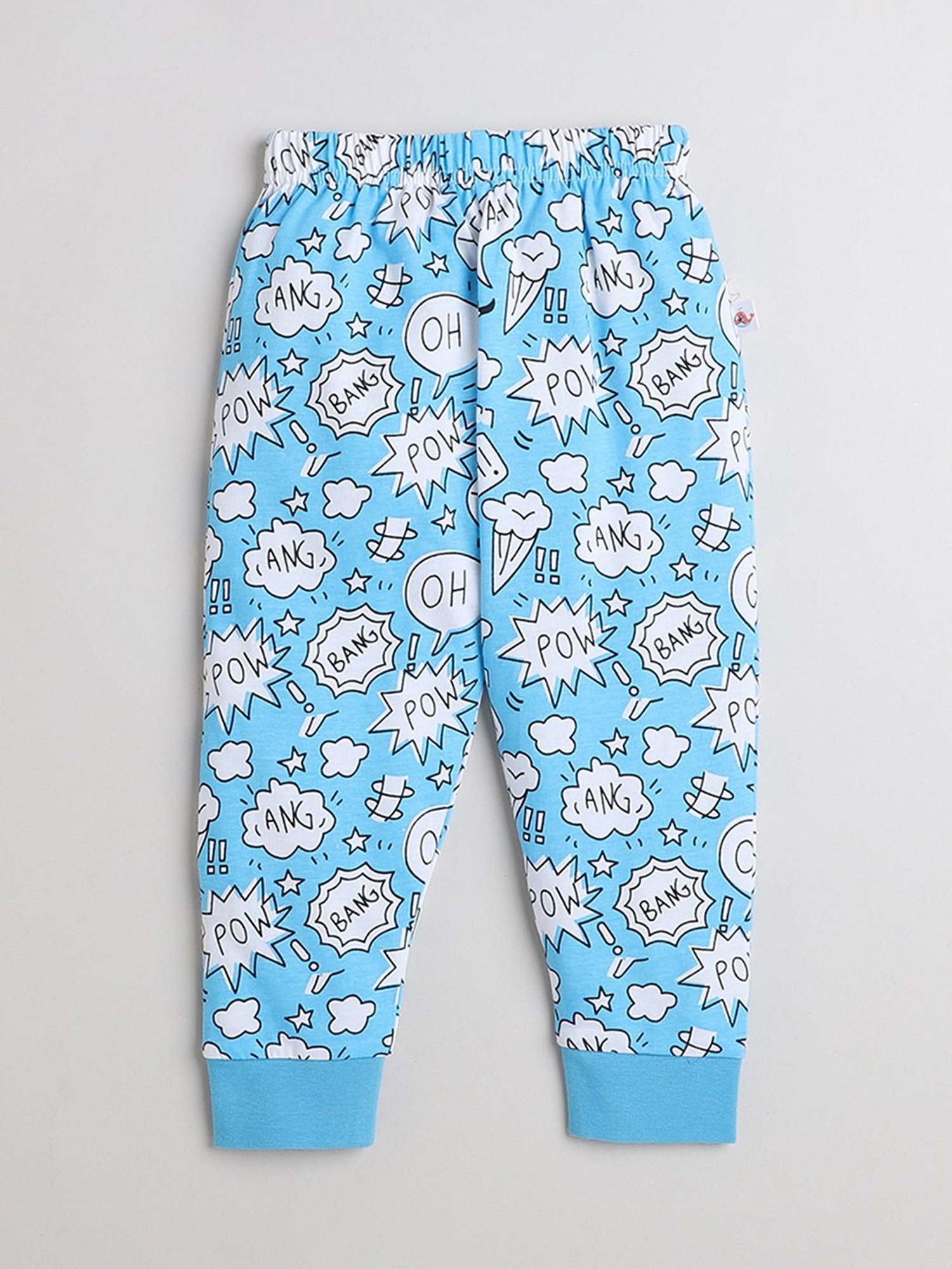 Bumzee Boys Orange & Light Blue Printed Pyjamas (Pack Of 2)