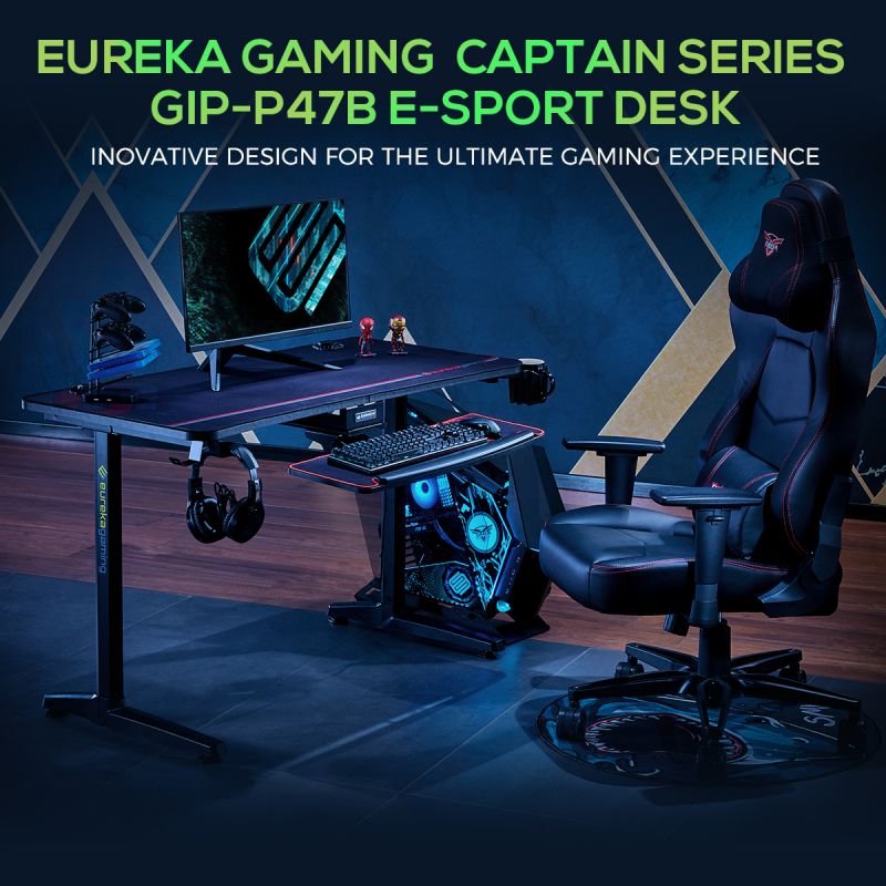 RESPAWN 3000 Gaming Computer Desk - Ergonomic Height Adjustable Gaming Desk, in Blue (RSP-3000-BLU)