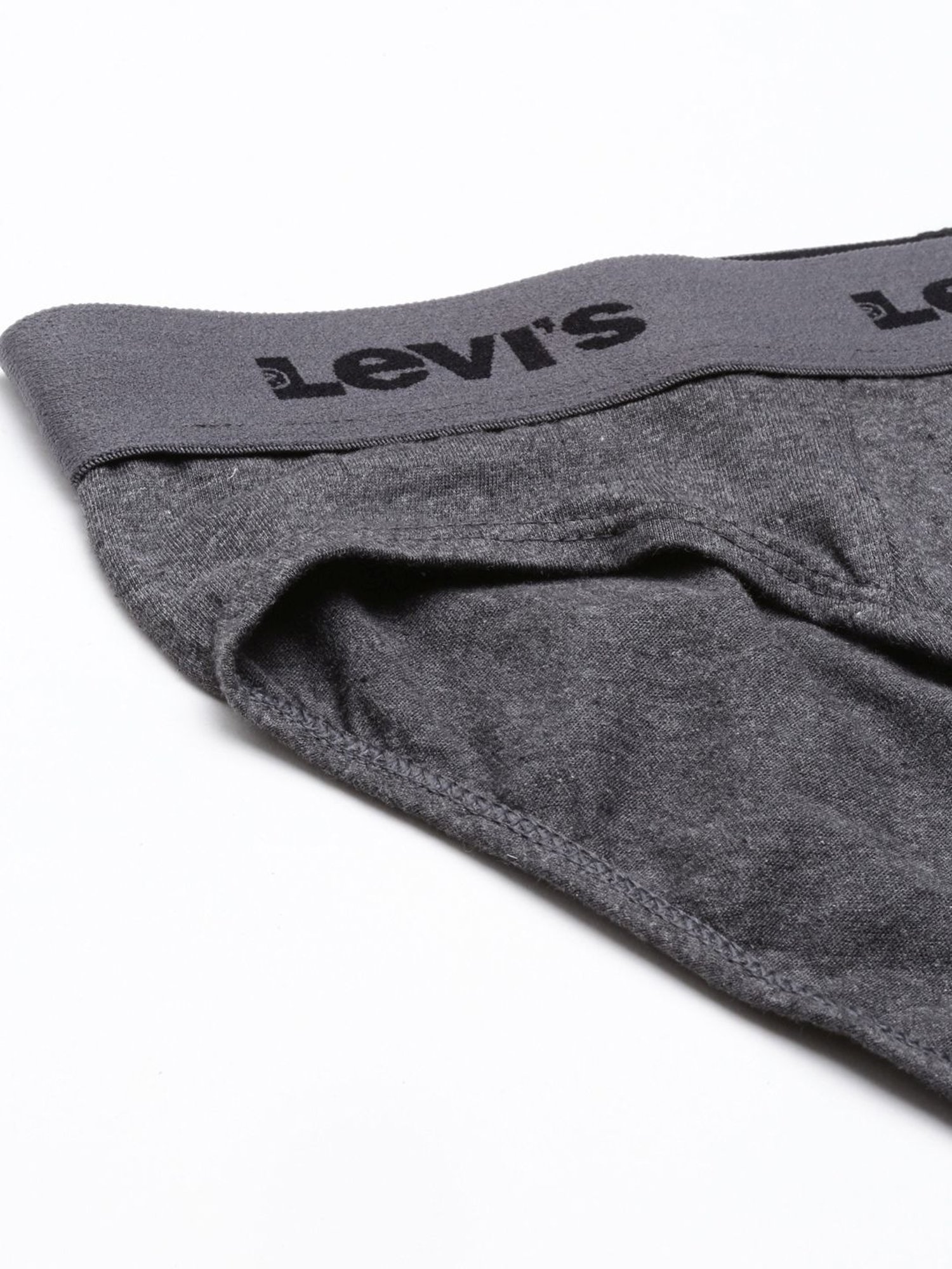 Levi's Grey Cotton Regular Fit Briefs - Pack Of 2