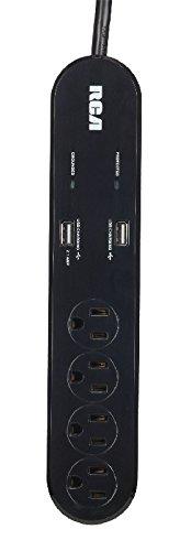 RCA PS42R 450 Joule 4 Outlet and 2 USB Outlet Surge Protector