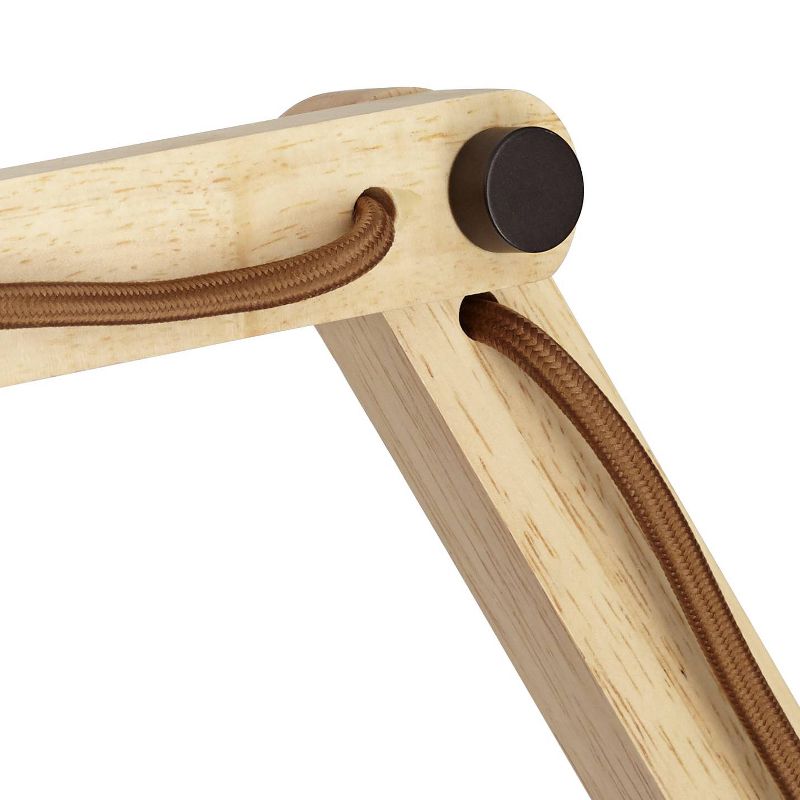 Barnes and Ivy Industrial Wall Lamp Bronze Wood Plug-In Light Fixture Adjustable Arm Metal Shade for Bedroom Living Room Reading