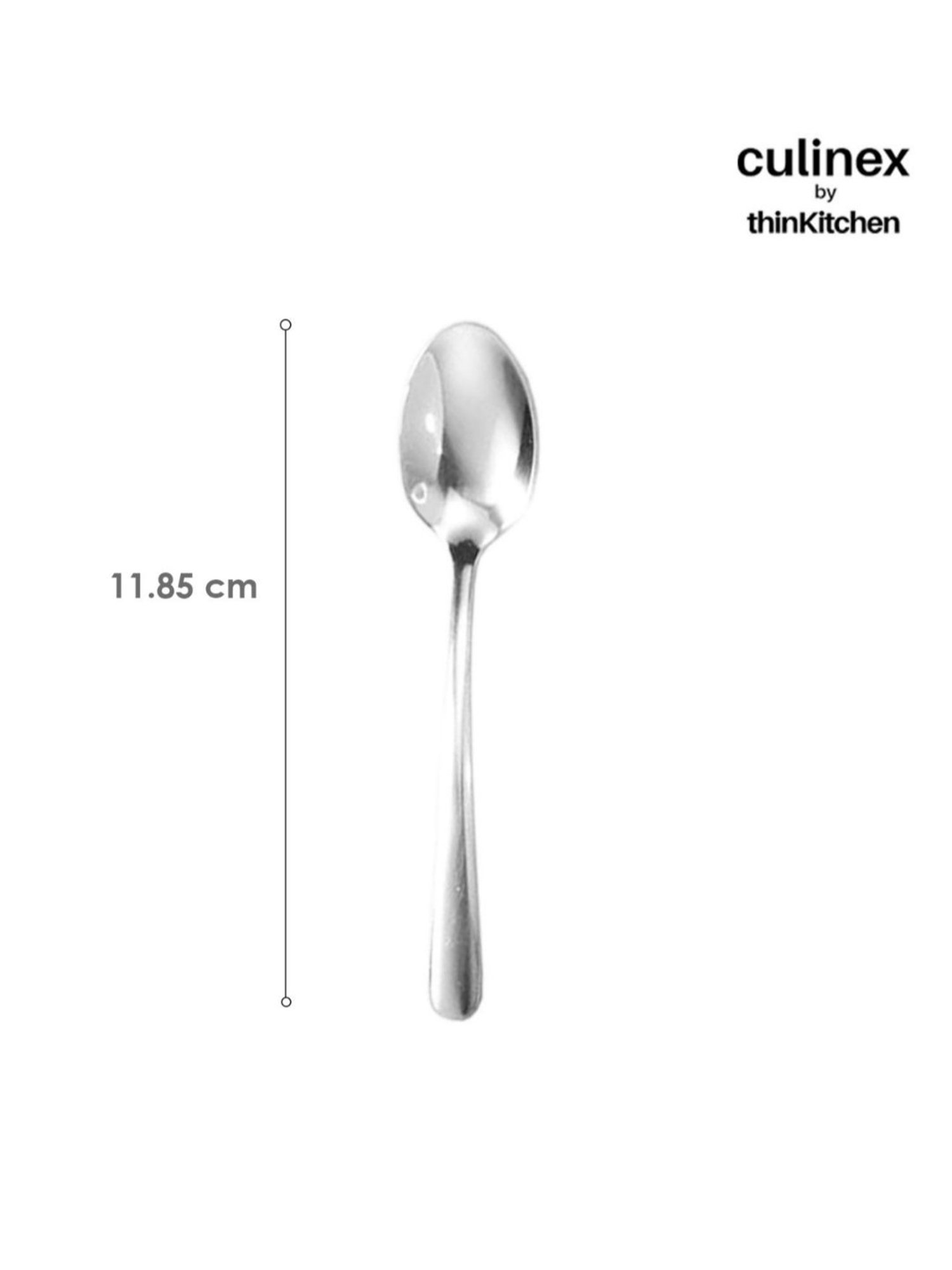 Culinex by thinKitchen Dora Silver Stainless Steel Mirror Finish Coffee Spoon (Set of 6)