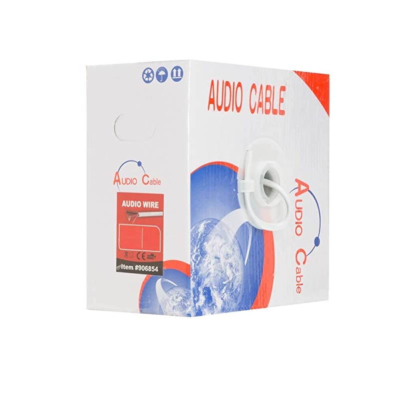 500ft White Speaker Cable 14 AWG Wire Cl2 in Wall Bulk 142 Gauge 2 Conductor Audio