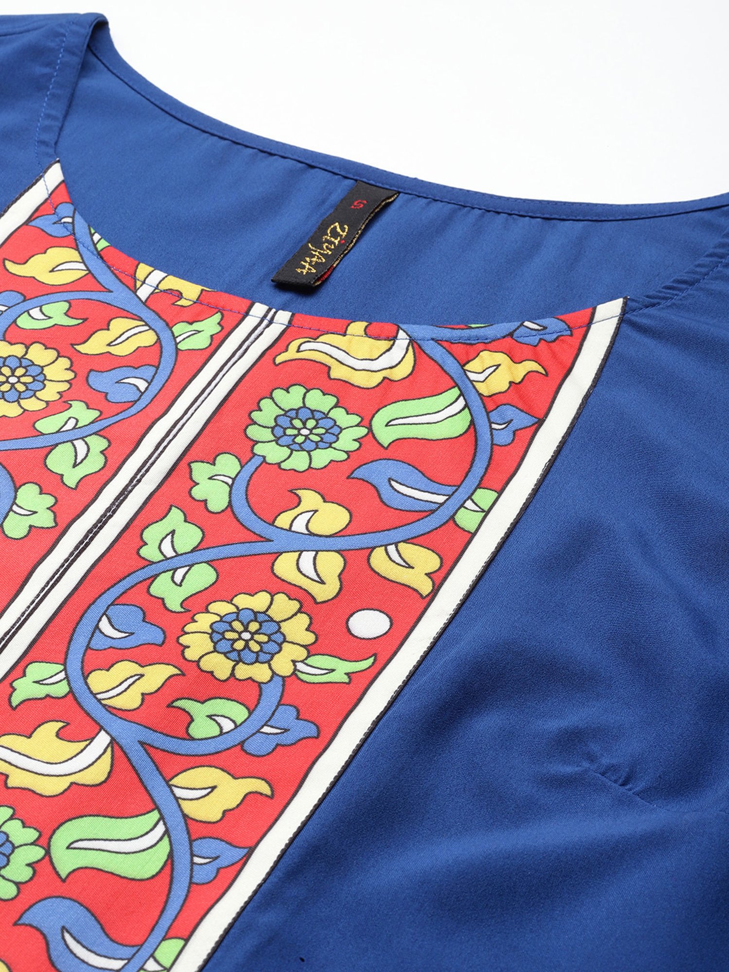 Ziyaa Blue Printed Kurta With Pant & Dupatta