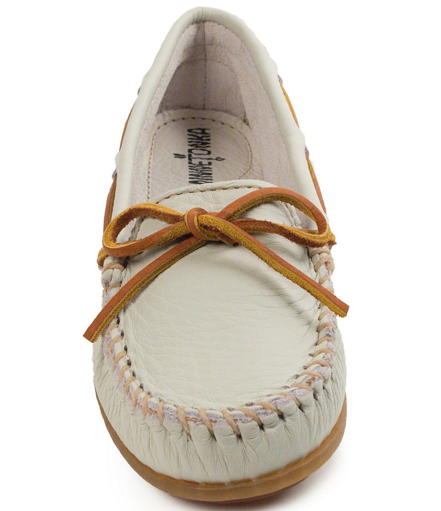 Minnetonka Boat Textured Leather Moccasins
