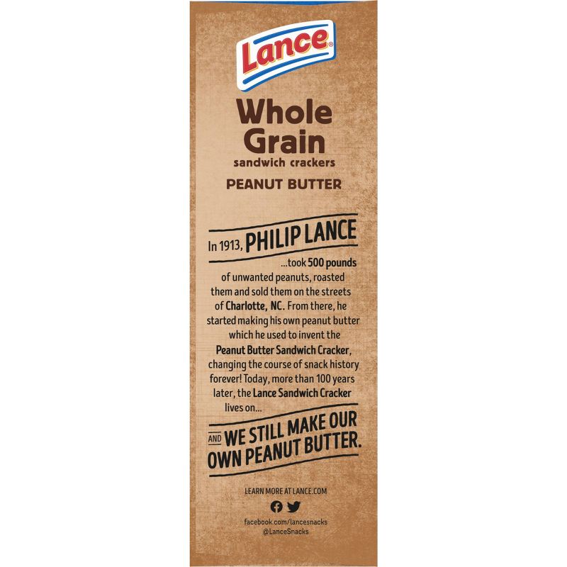 Lance Whole Grain Peanut Butter Cracker Sandwiches - 12.1oz