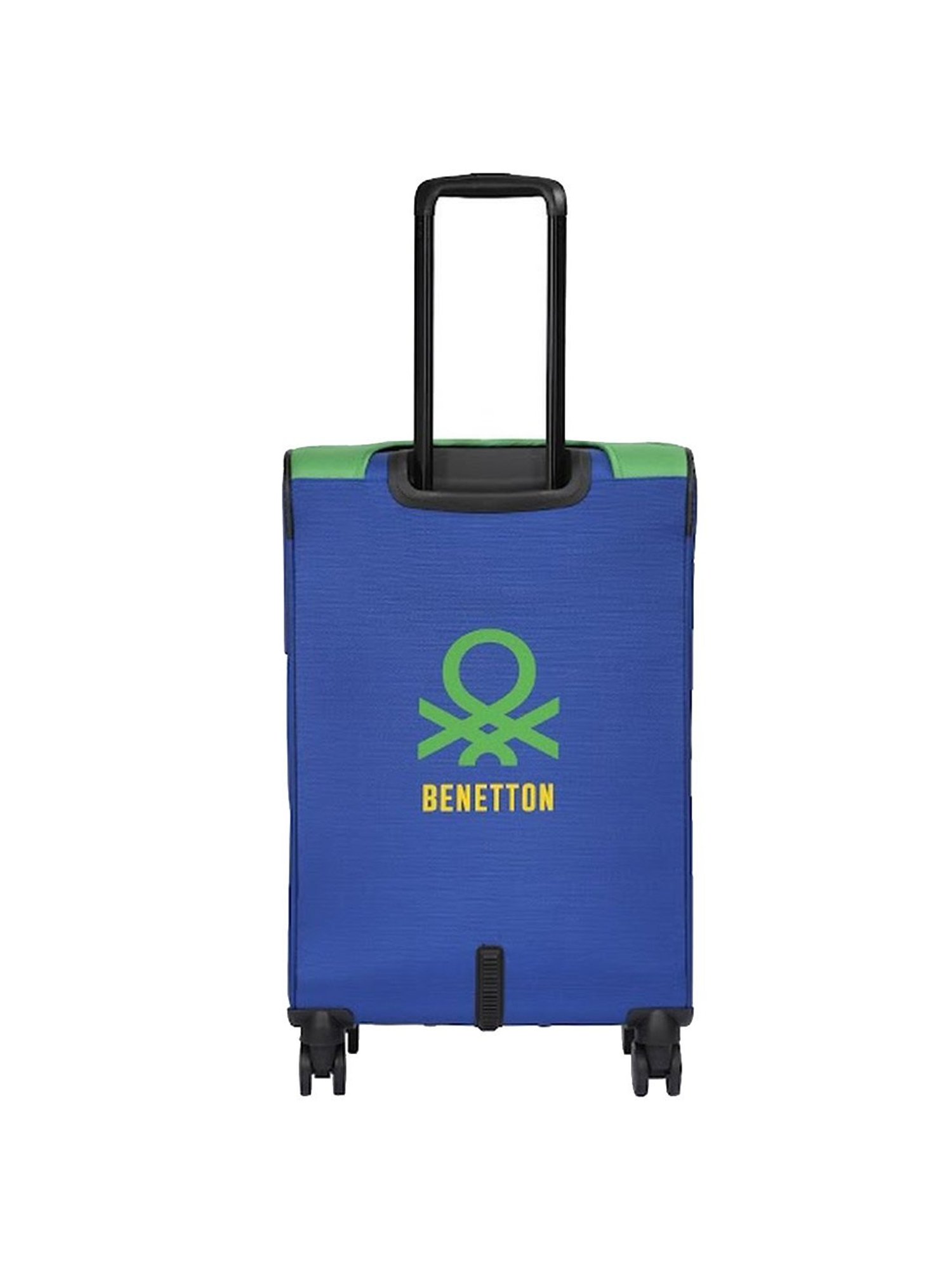 United Colors of Benetton Topaz Blue Printed Soft Large Trolley Bag - 78 Cms