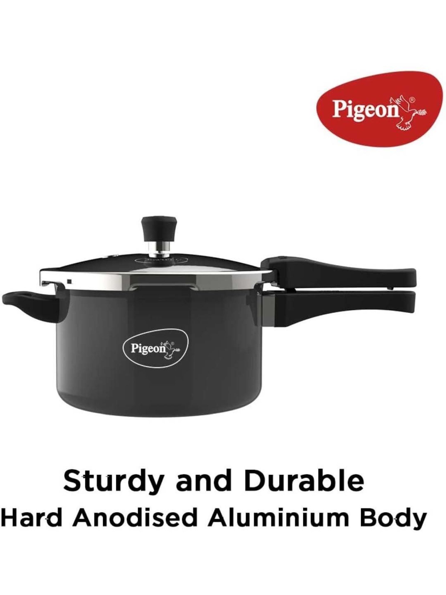Pigeon Black Aluminium Induction Hard Anodised Pressure Cooker (2.5 L)