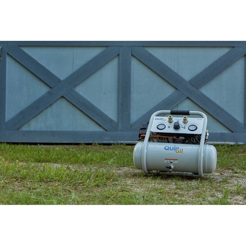 Quipall 2-1-SIL 1 HP 1.6 Gallon Oil-Free Hotdog Air Compressor