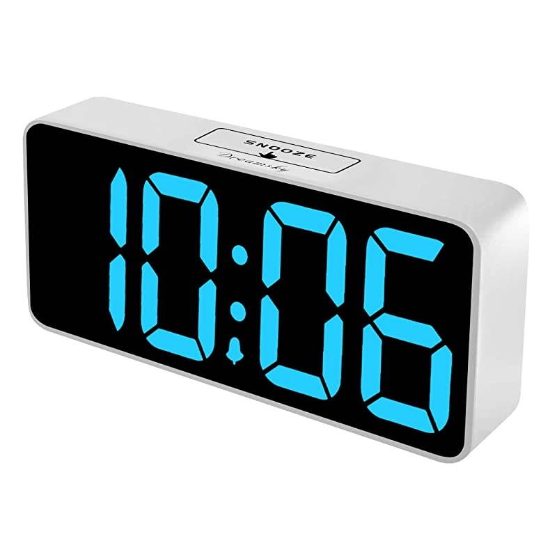 89 Inches Large Digital Alarm Clock with USB Charging Port Fully Adjustable Dimmer Battery Backup 1224Hr Snooze Adjustable Alarm Volume Bedroom Desk Alarm Clocks