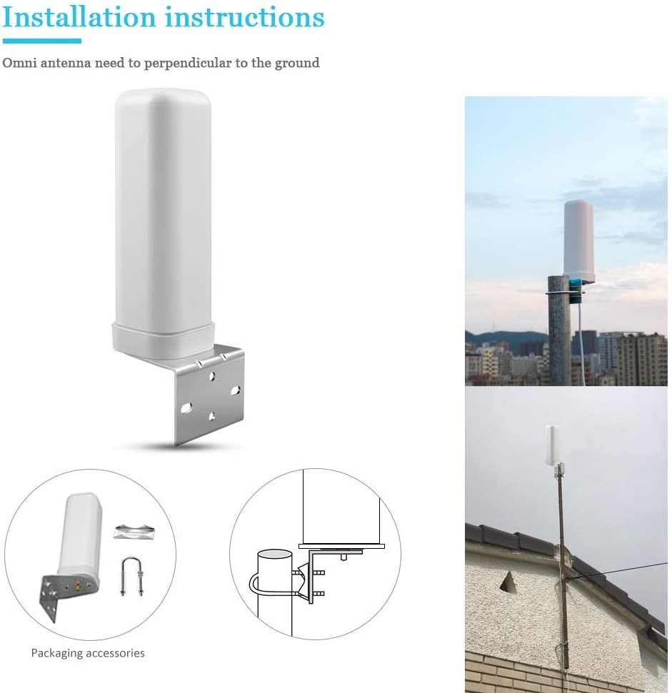 ORPEY 3/6dBi LTE Omnidirectional Antenna Outdoor for Mobile Signal Repeater External Use with SMA-Female