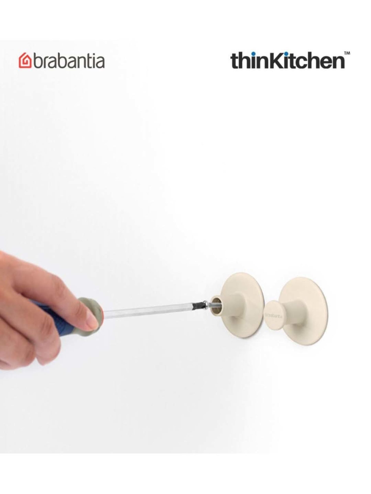 Brabantia Beige Plastic Renew Towel Hooks - Set of 2