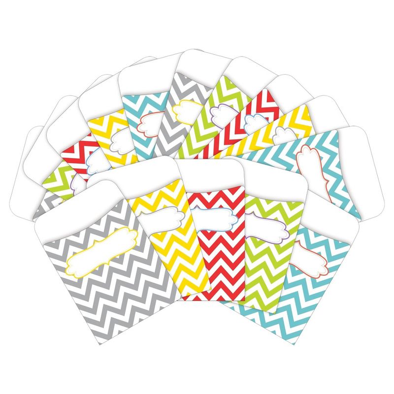 Barker Creek 12 Letter-Size File Folders & 30 Adhesive Pockets Set - Chevron Beautiful