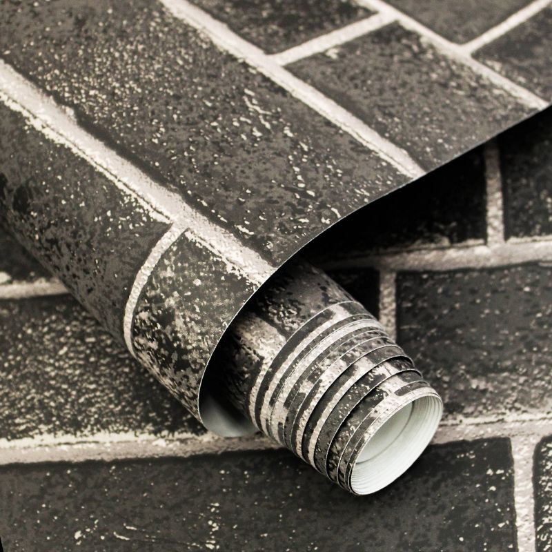 Tempaper Brick Self-Adhesive Removable Wallpaper Black