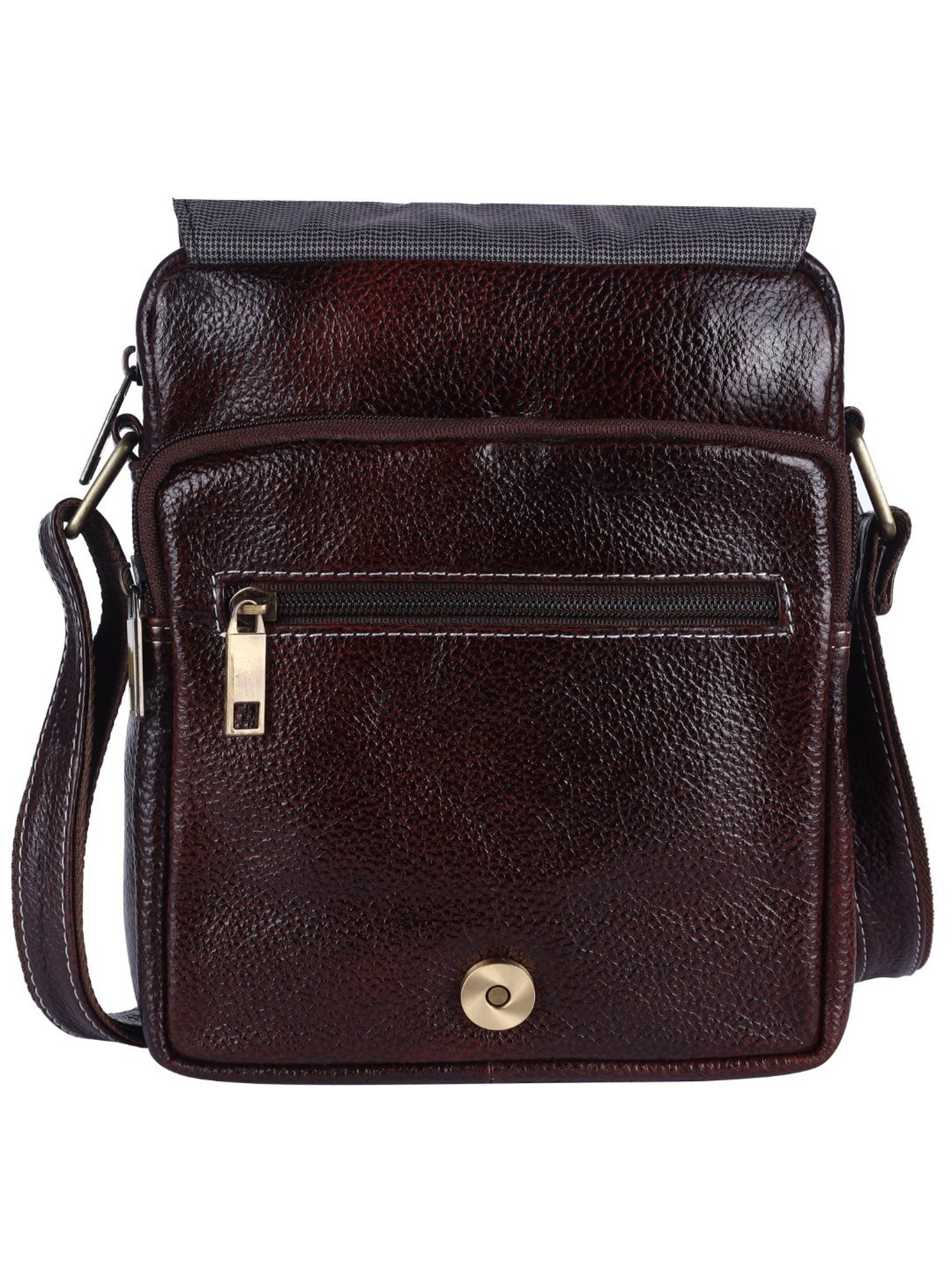 HiLEDER Pure Genuine Leather Messenger Shoulder Sling Cross Body Office Bag for Men and Women,Brown