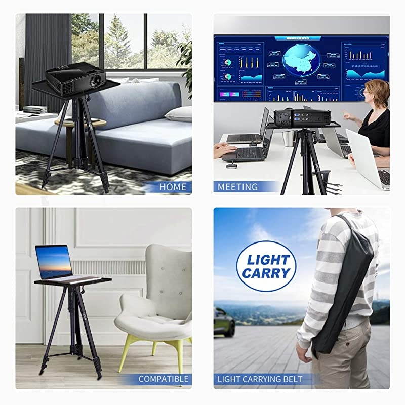 StandLaptop StandAluminum Multifunction Tripod Stand with Tray Adjustable Tripod Laptop Stand 17 to 46 Universal Device Stand Perfect for Stage or Studio Use