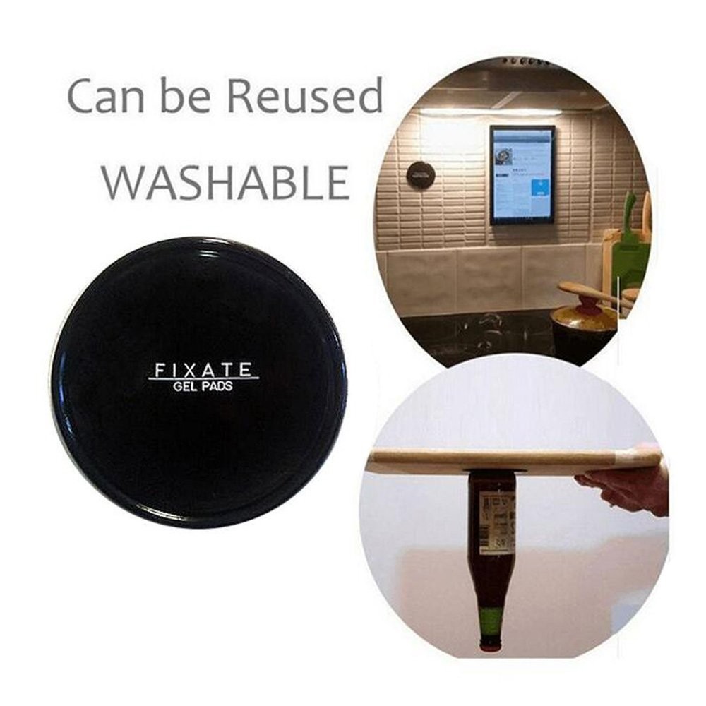 High Quality Fixate Sticky Anti-Slip Gel Pads Cushion [4 Pack], for Use on Glass Mirrors, Whiteboards, Metal Cupboards or tiles, Car GPS and more