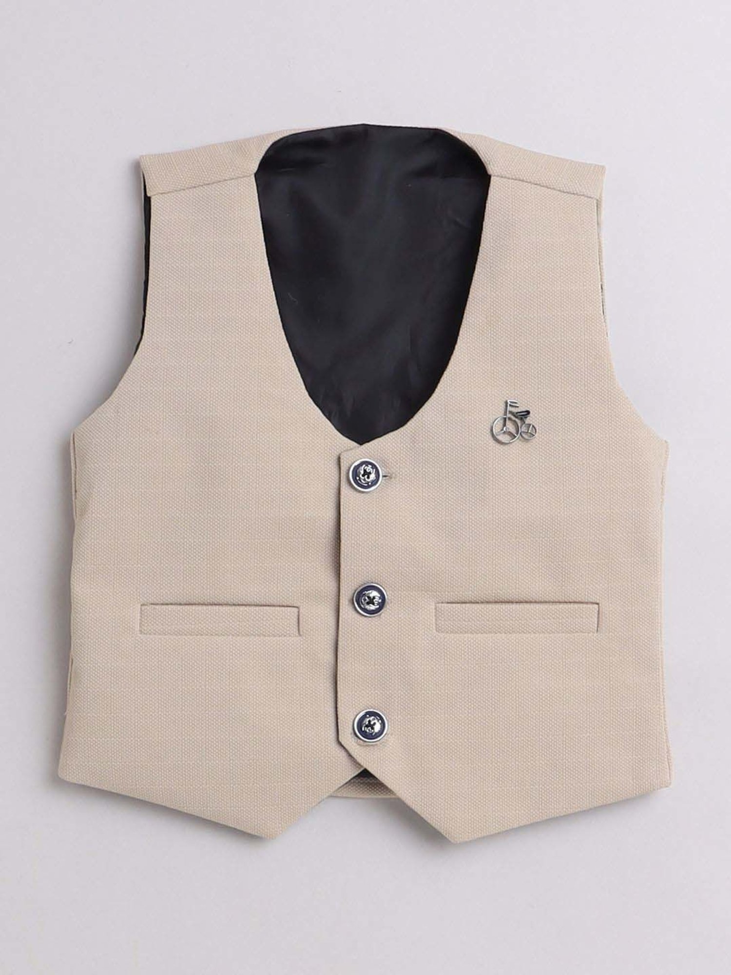 Fourfolds Boys Fawn Solid Full Sleeves Clothing Set