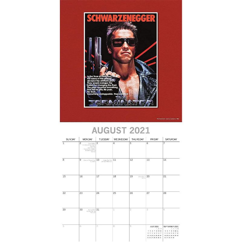 The Gifted Stationery 2021 Wall Calendar 12" x 12" Monthly View, Classic Movie Posters, 16-Month, with 180 Reminder Stickers