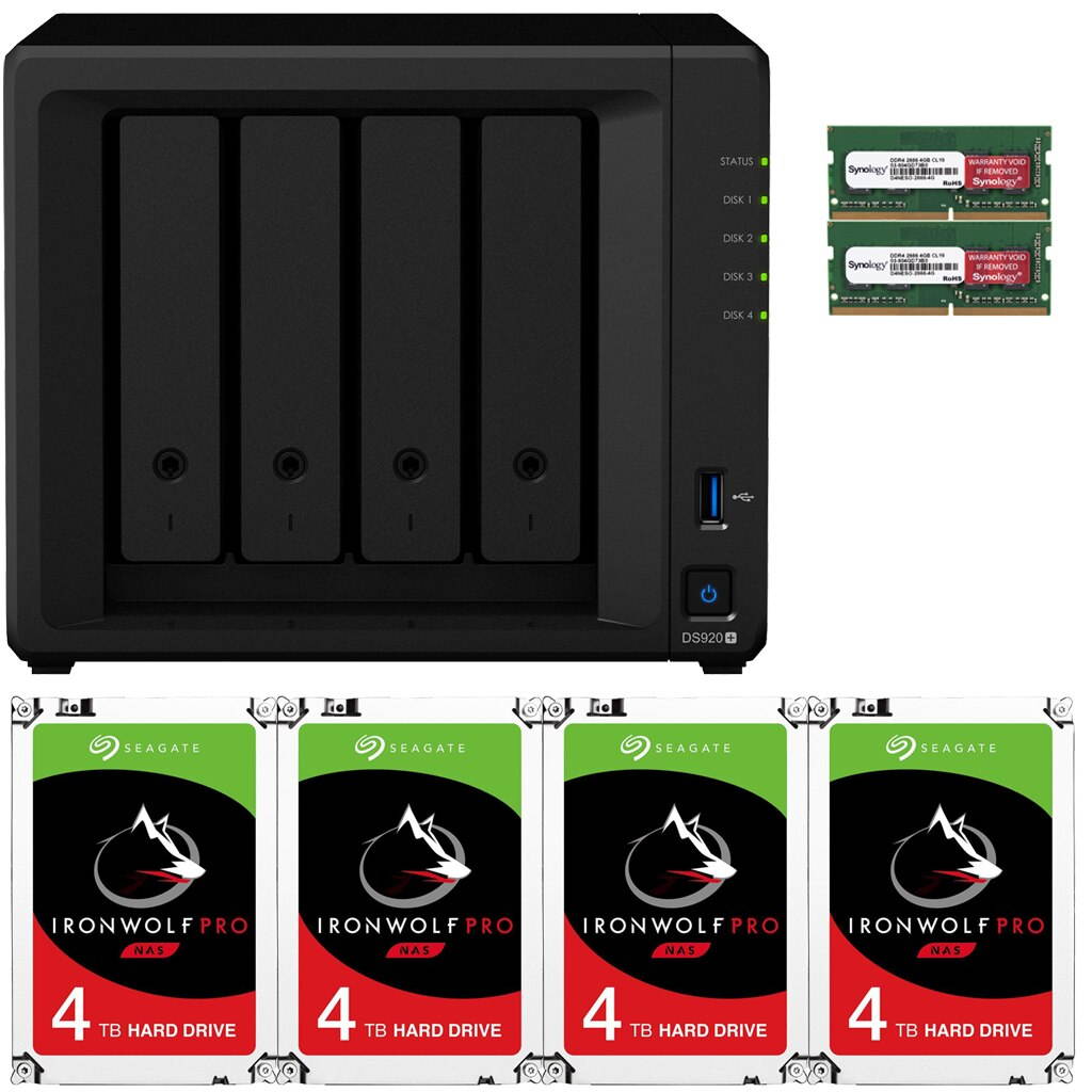 Synology DS920+ DiskStation with 8GB RAM and 48TB (4 x 12TB) of Seagate Ironwolf PRO Drives Fully Assembled and Tested By CustomTechSales