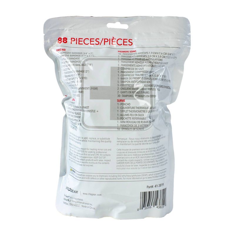 Life+Gear 88pc Quick Grab First Aid + Survival Kit