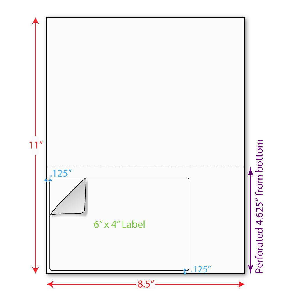 6" x 4" Integrated Laser Label Form Sheets, 1 Label Left (Carton of 1500)