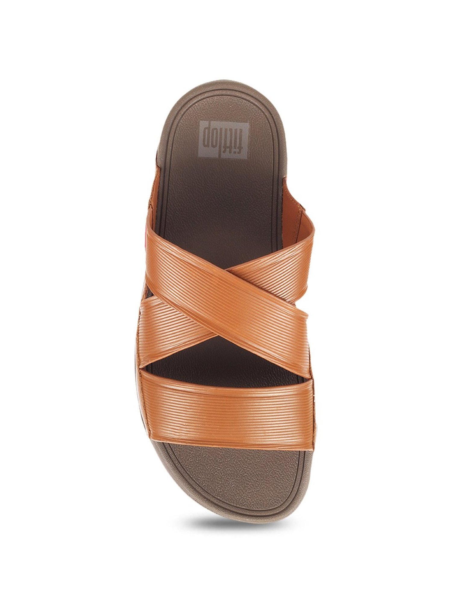 FitFlop Men's Tan Cross Strap Sandals
