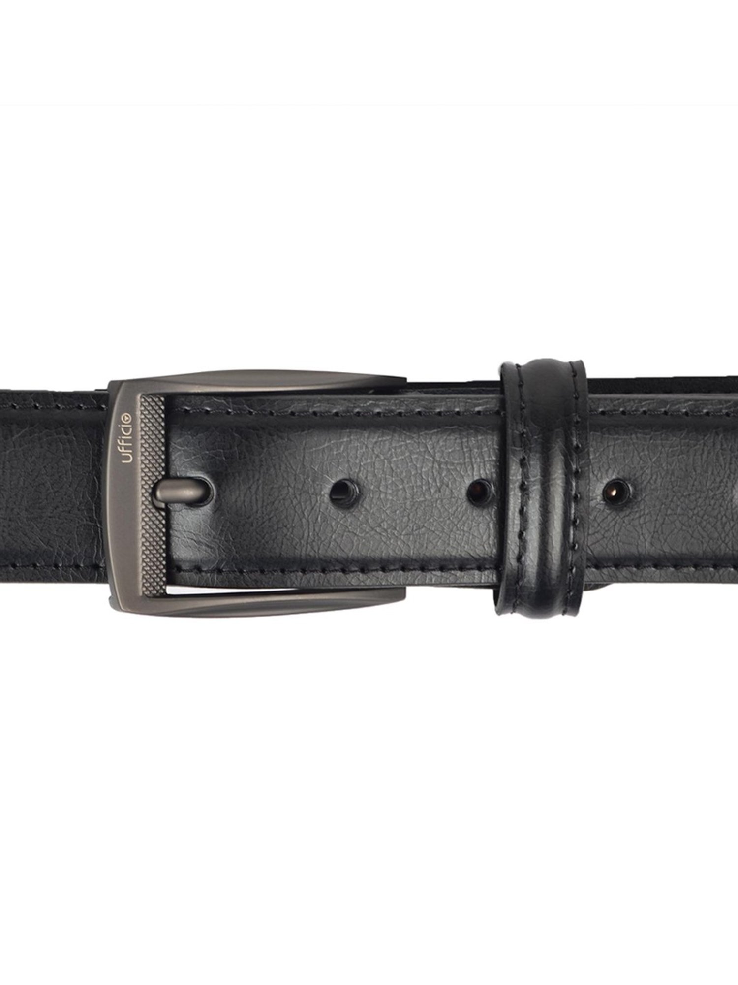 BULCHEE Black Leather Casual Belt for Men