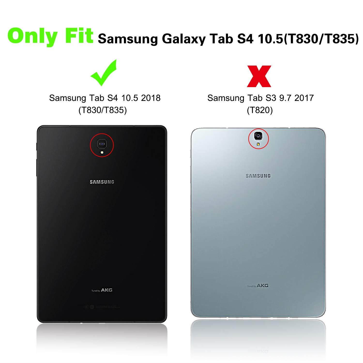 Galaxy Tab S4 10.5 2018 Case,BRAECNstock Heavy Duty Full-Body Protective Case with 360 Degree Stand/Hand Strap/Shoulder Strap for Samsung Galaxy Tab S4 10.5 (2018) SM-T830/T835/T837 Tablet (Black)