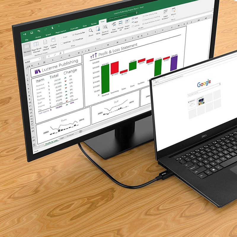 DisplayPort to DisplayPort Cable, 6 Feet, Gold-Plated Display Port Cable (4K 60Hz, 1440p 144Hz) DP Cable Compatible with Computer, Desktop, Laptop, PC, Monitor, Projector - Black